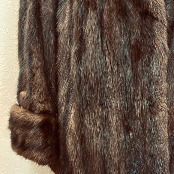 Vintage 60s mink coat Womens XL Real fur Pockets fully lined 1960s classic coat - Picture 4 of 9